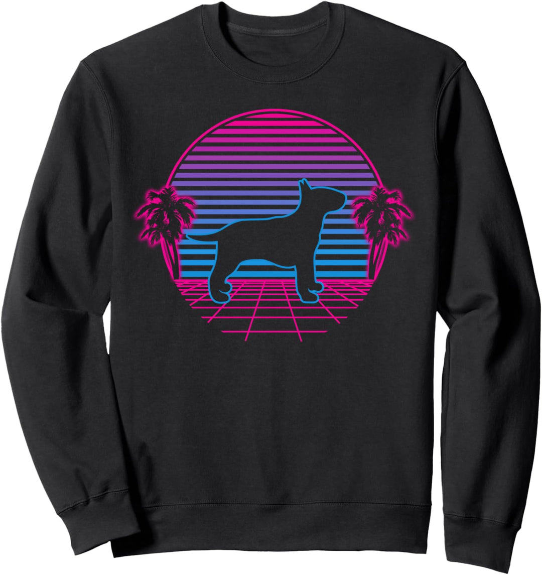 Bullterrier Hund Welpe Retro Vintage Sunset Geschenk Sweatshirt