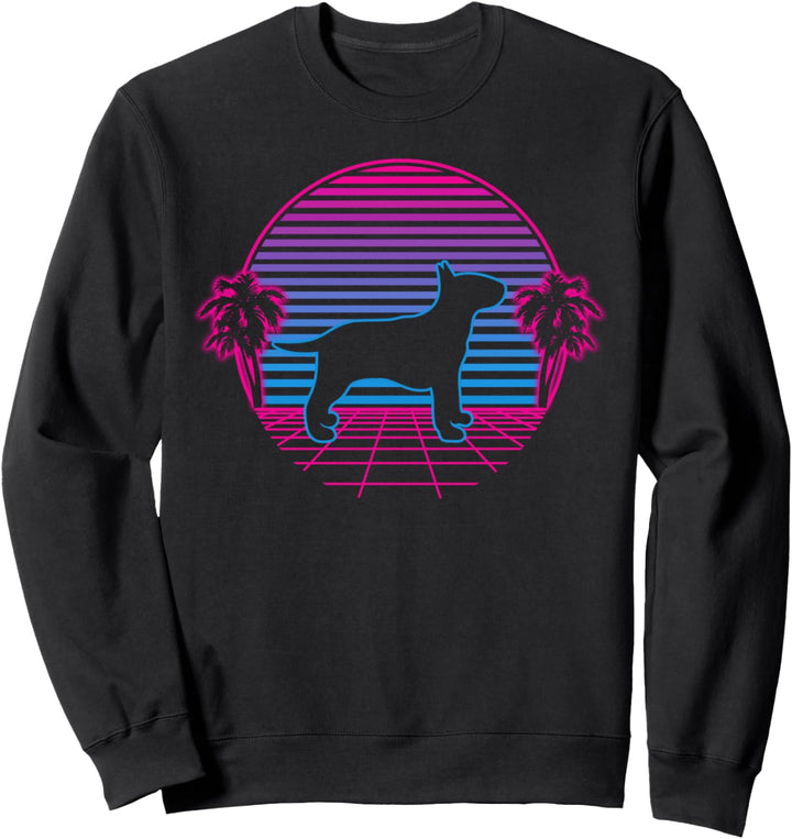 Bullterrier Hund Welpe Retro Vintage Sunset Geschenk Sweatshirt
