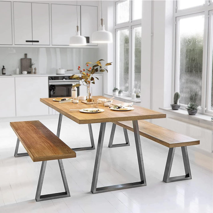 mina concept 11-1 Tischkufen Edelstahl – Tischgestell Trapez-förmig – Aussenmasse 70 x 72 cm – Profi