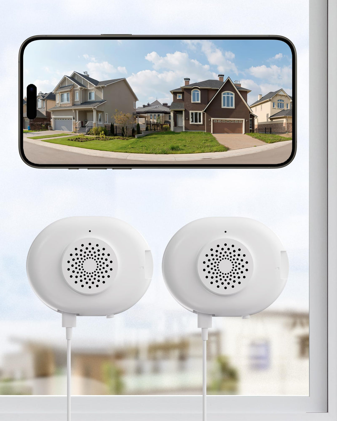 ZOSI 2er C680 2K Fenster Überwachungskamera mit Vollfarb-Nachtsicht, 3MP 2,4/5GHz WLAN Innen Kamera,
