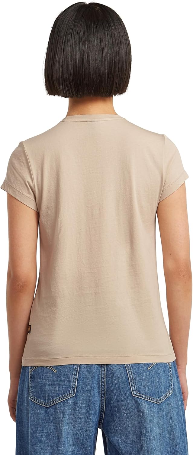 G-Star Damen Eyben Slim V-Neck Top 2.0 XXL Beige (Dk Brick D24533-4107-1214), XXL Beige (Dk Brick D2