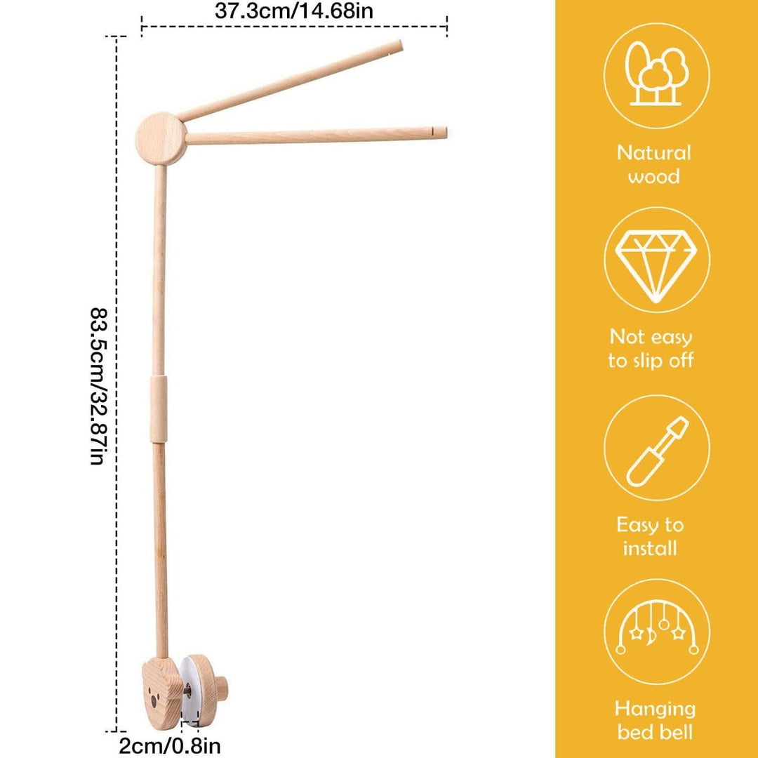 Mobile Halterung Holz,Baby Mobile Halterung für Babybett,Verstellbarer Mobile Halterung Wickeltisch