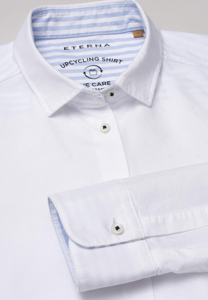 eterna Modern Fit Langarm Bluse Hemdkragen Patch weiss 34 Weiss, 34 Weiss