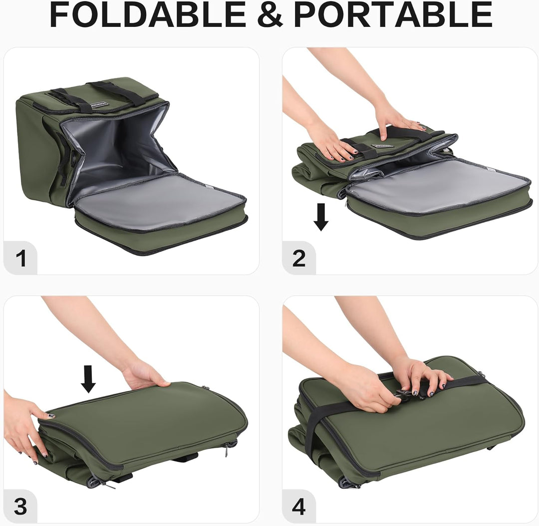 Hulongo Kühltasche Isoliert Kühltasche Wasserdicht Picknick Doppel-Thermotasche für Camping, Reisen,