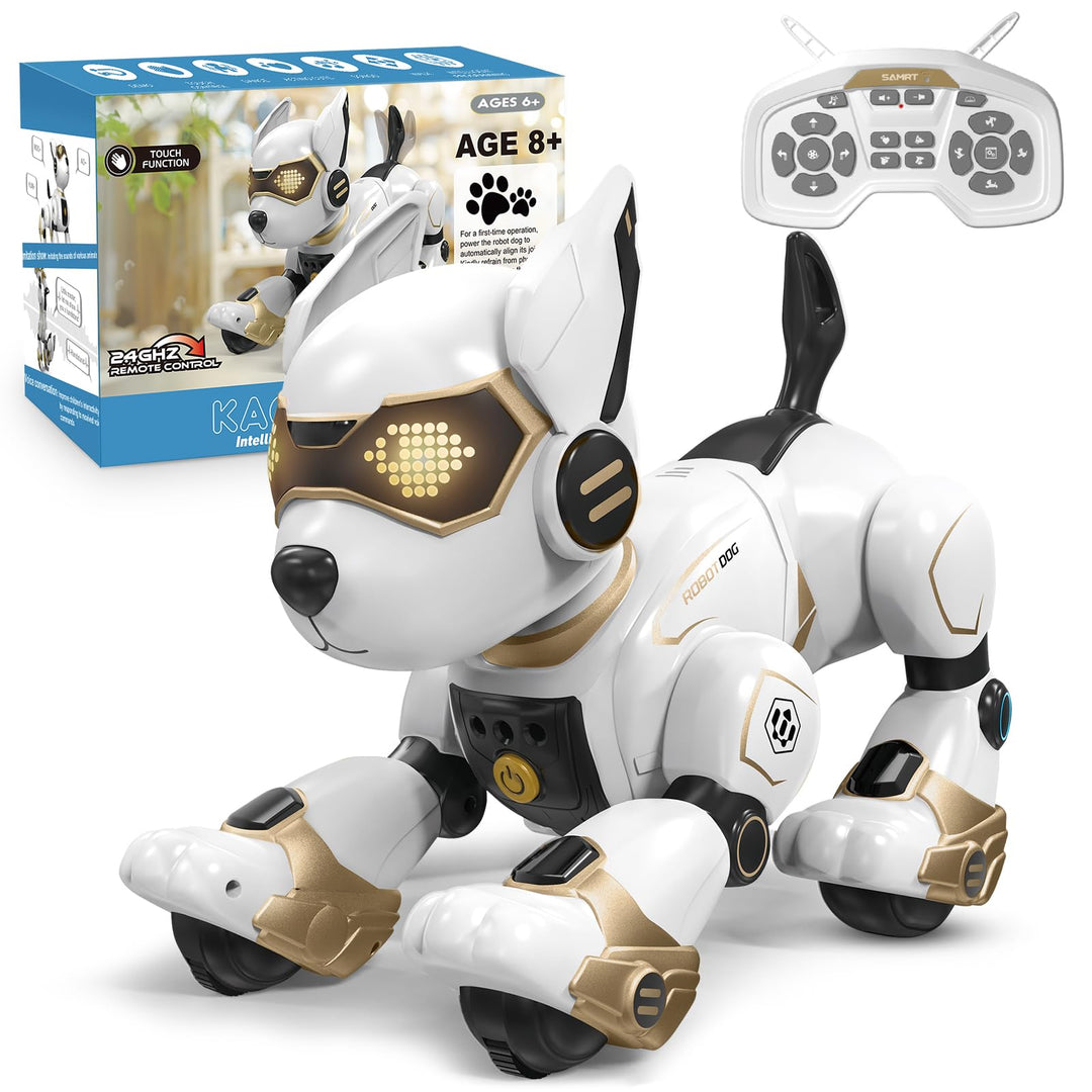 PRANITE Roboter Hund, Programmierbarer Roboterhund Kinder Ferngesteuerter Spielzeug, Wiederaufladbar