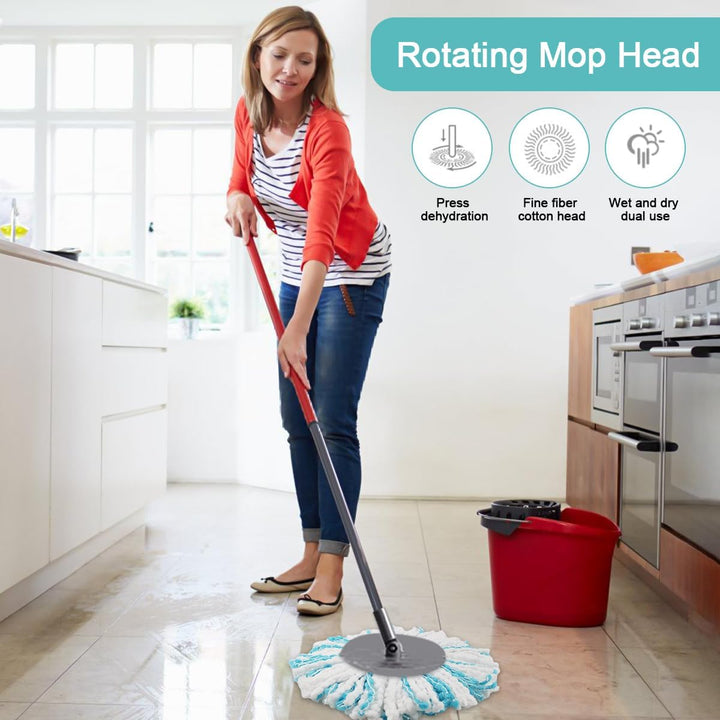 4 Stück Ersatzkopf für Leifheit Clean Twist Disc Mop Micro Set,2-Faser-System für Leifheit Clean Twi