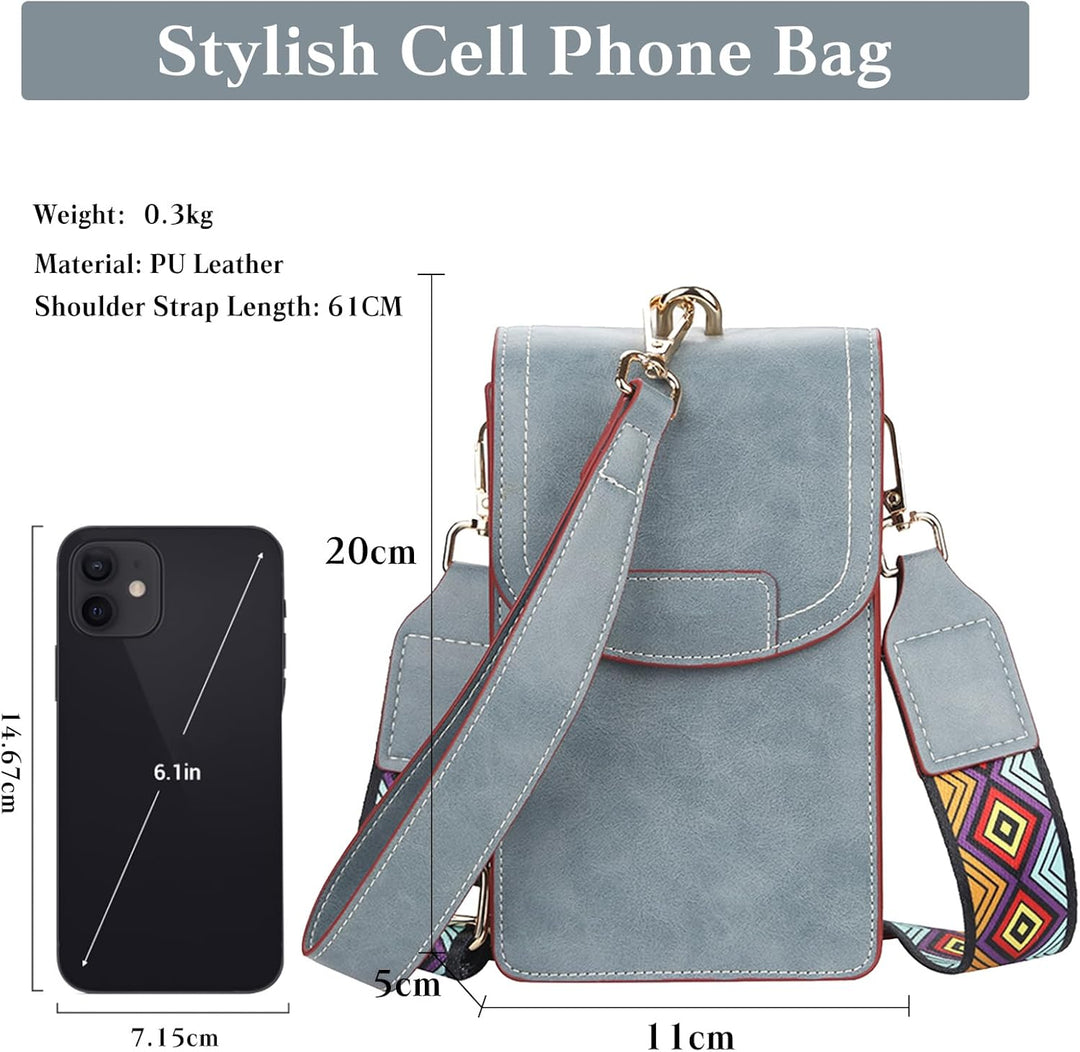 PORRASSO Handy Umhängetasche Damen Mode Handytasche PU Schultertasche Mädchen Geldbörse Crossbody Ba