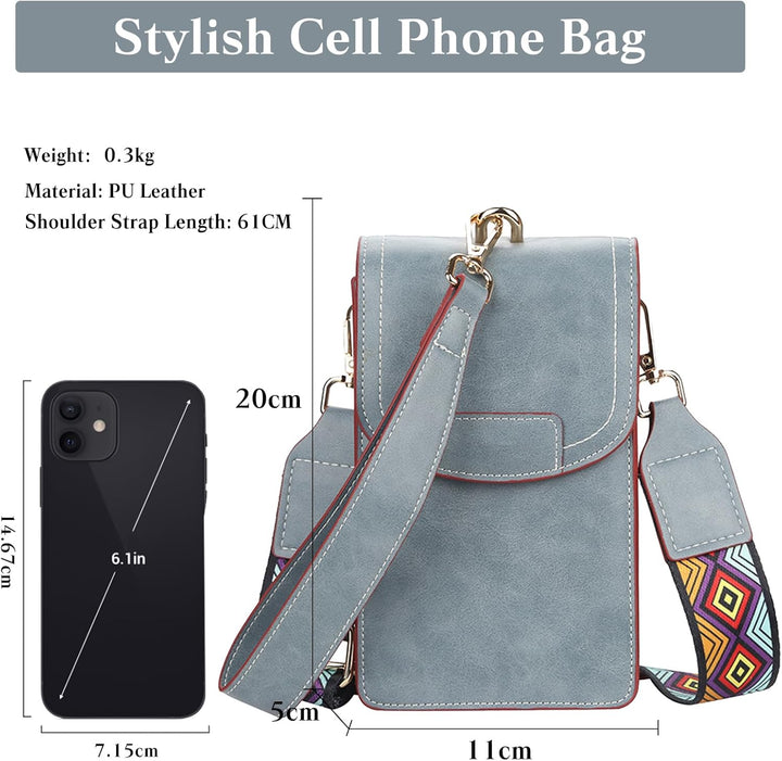 PORRASSO Handy Umhängetasche Damen Mode Handytasche PU Schultertasche Mädchen Geldbörse Crossbody Ba