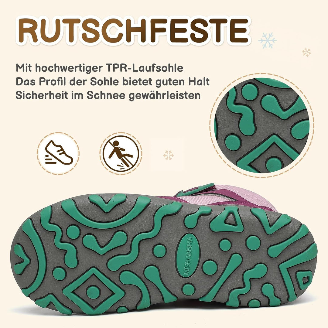 Mishansha Kinder Winterschuhe Gefüttert Winterstiefel für Jungen Mädchen Gr.24-38 37 EU Violett, 37