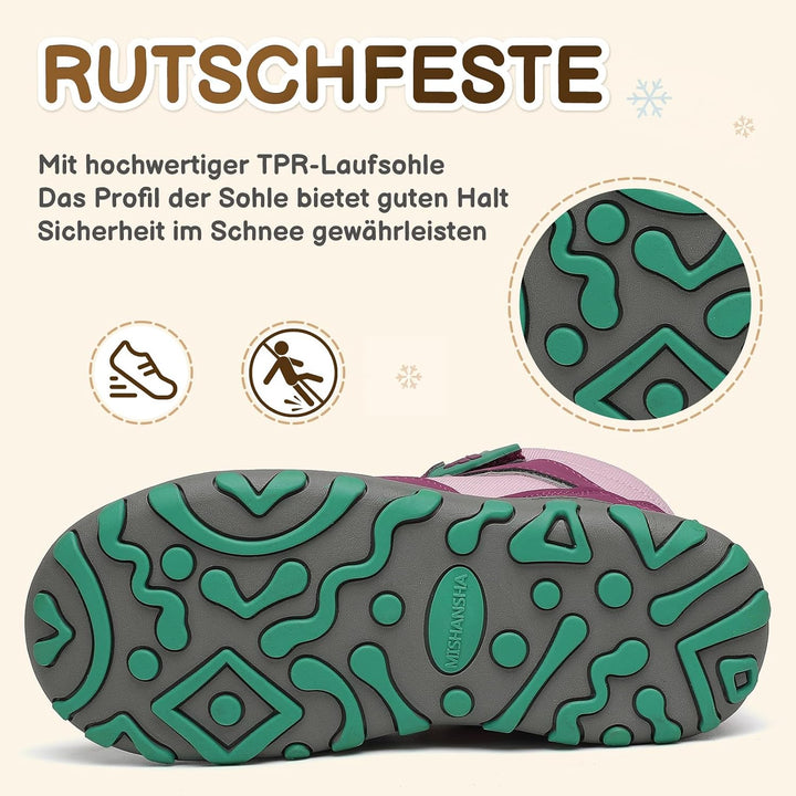 Mishansha Kinder Winterschuhe Gefüttert Winterstiefel für Jungen Mädchen Gr.24-38 37 EU Violett, 37