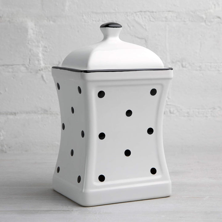 City to Cottage® - Keramik Behälter Küche 900 ml | Weiss und Schwarz | Polka Dots | Handgemacht | Be