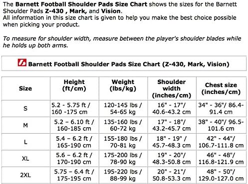 BARNETT Shoulderpad Mark III American Football Schulterschutz Profi, Farbe schwarz, M