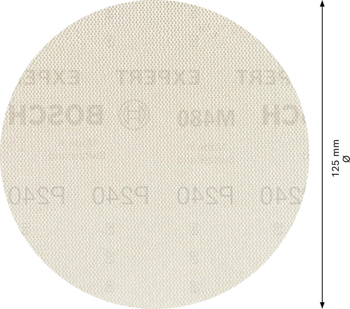 Bosch Professional 50x Expert M480 Schleifnetz (für Hartholz, Farbe auf Holz, Ø 125 mm, Körnung 240,