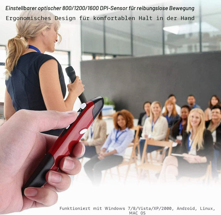 Lychee Lyhee Kabelloser Maus-Stift, 2,4 GHz, optische USB-Maus mit einstellbaren DPI-Werten auf 500/