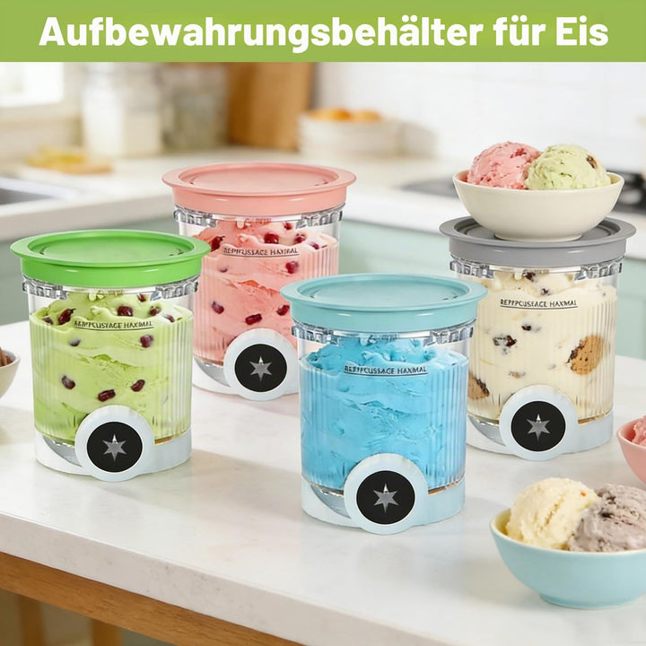 4 Stück Ninja Swirl Creami Behälter 500 ml Eisbehälter-für Ninja Creami NC701 & NC700 Serie Eismasch