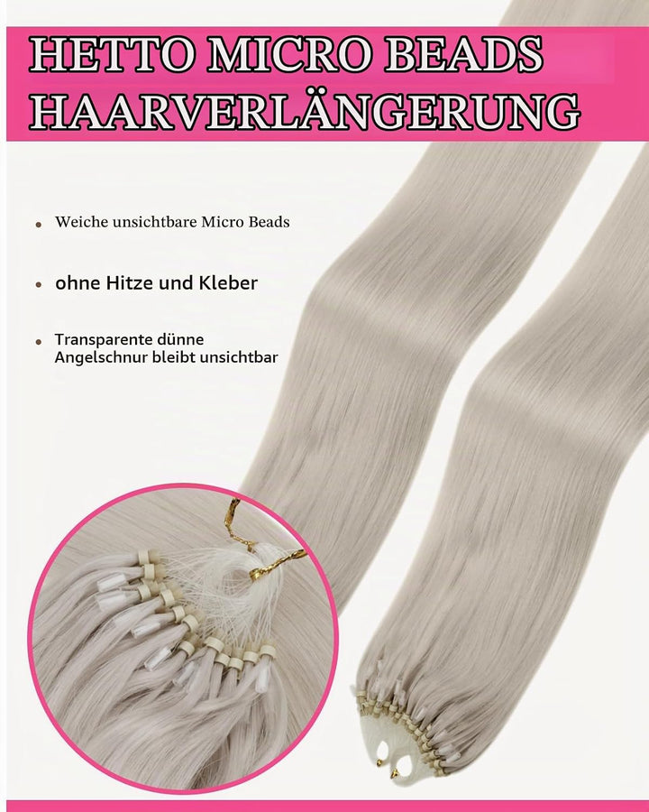 Hetto Microring Echthaar Extensions Blond Microing Echthaar Extensions Micro Ring Remy Extensions Mi