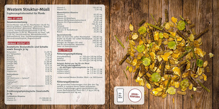 marstall Premium-Pferdefutter Western Struktur-Müsli, 1er Pack (1 x 20 kilograms)