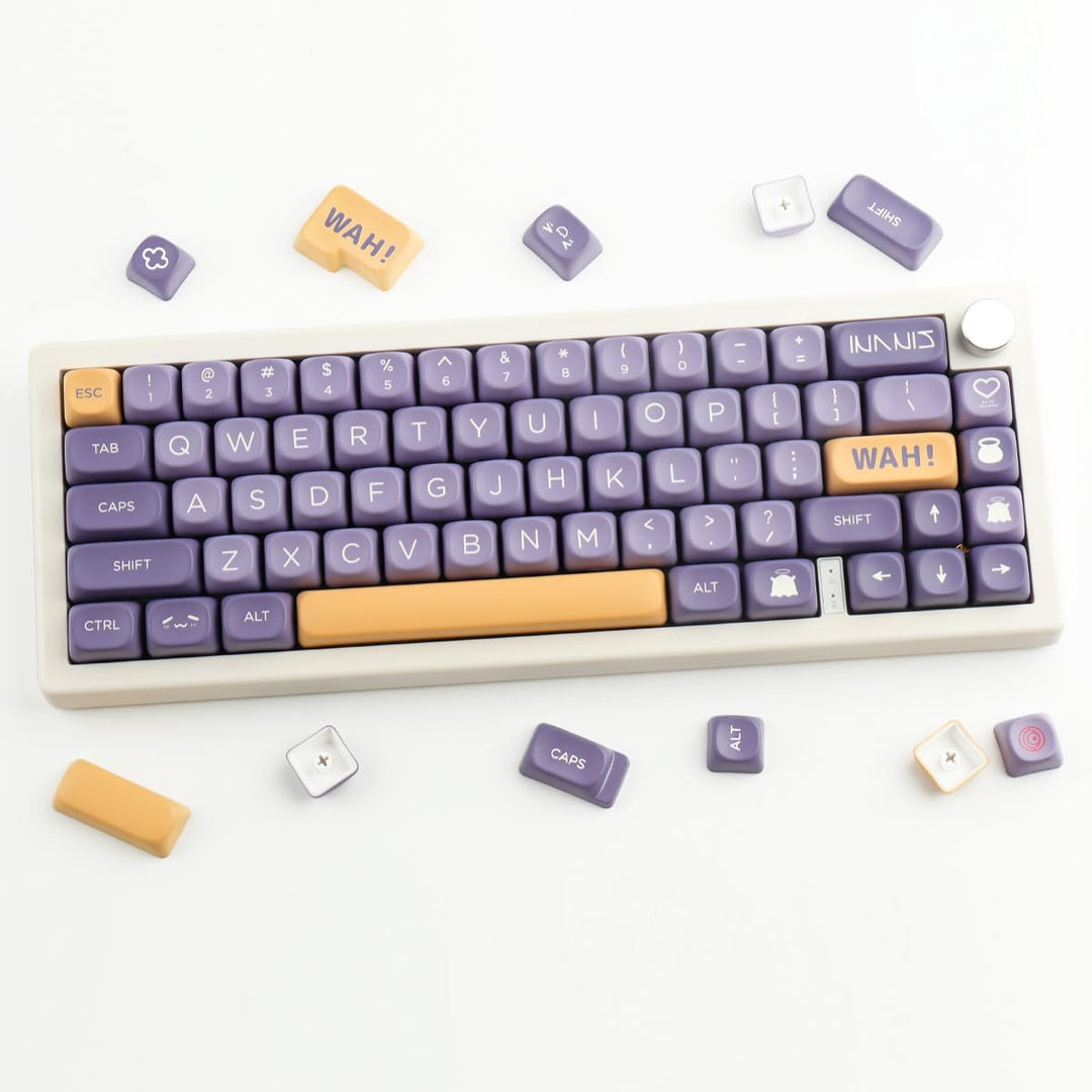 Tsungup PBT Keycaps 133 Tasten Tastatur Keycaps Lila MOA Profil Keycap Set Kompatibel mit Cherry Gat