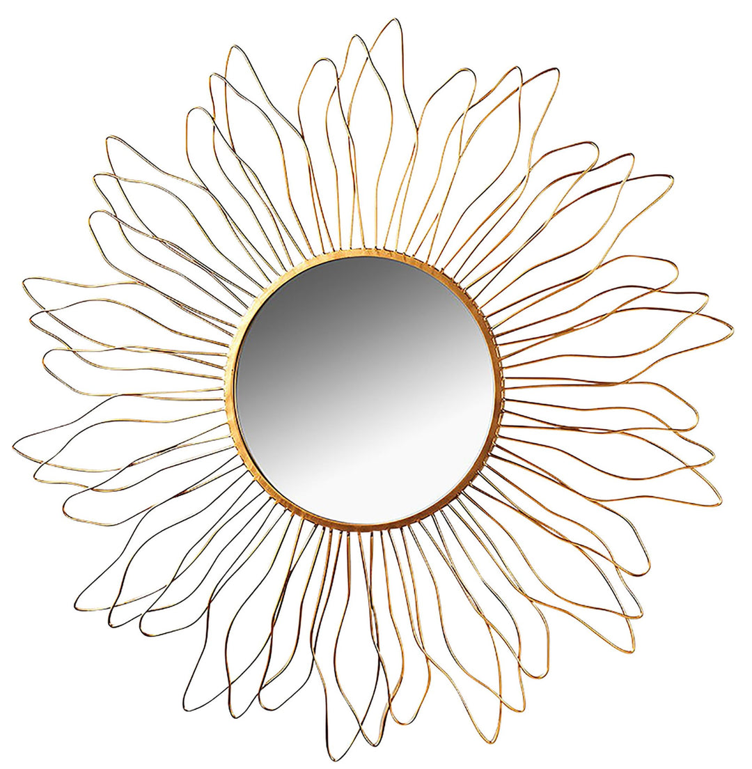 Kobolo Spiegel Wandspiegel Dekospiegel - Sun - lackiertes Metall - goldfarben - 80cm XXL