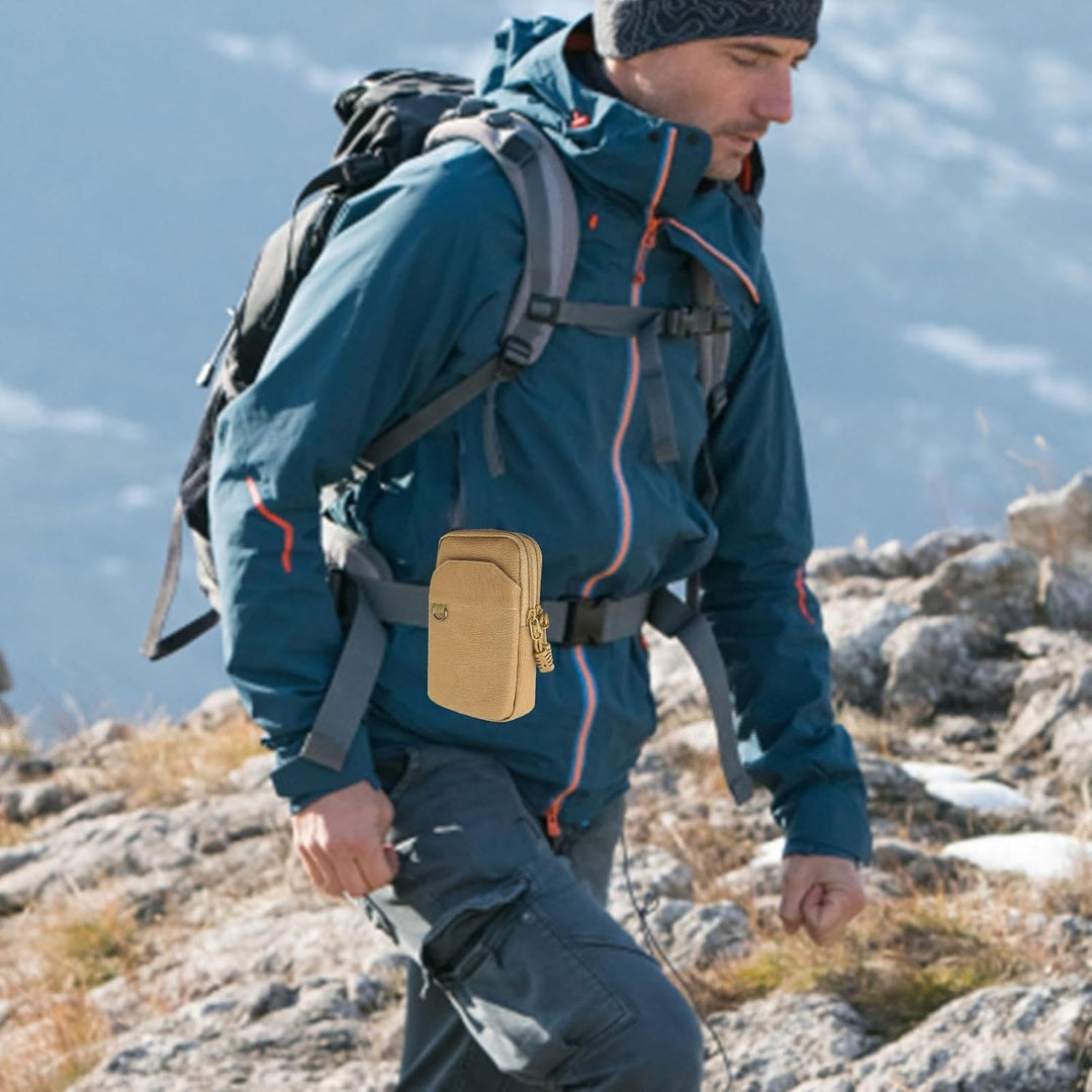 Handy-Gürtelhalter,Mehrzweck-Nylon-Hüfttasche - Gadget Bag Utility-Taschen Outdoor-Aufsätze Khakifar