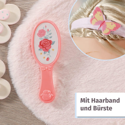 Zapf Creation 706572 Baby Annabell Sophia 43cm- weiche Stoffpuppe mit langen blonden Haaren, rosa Pu