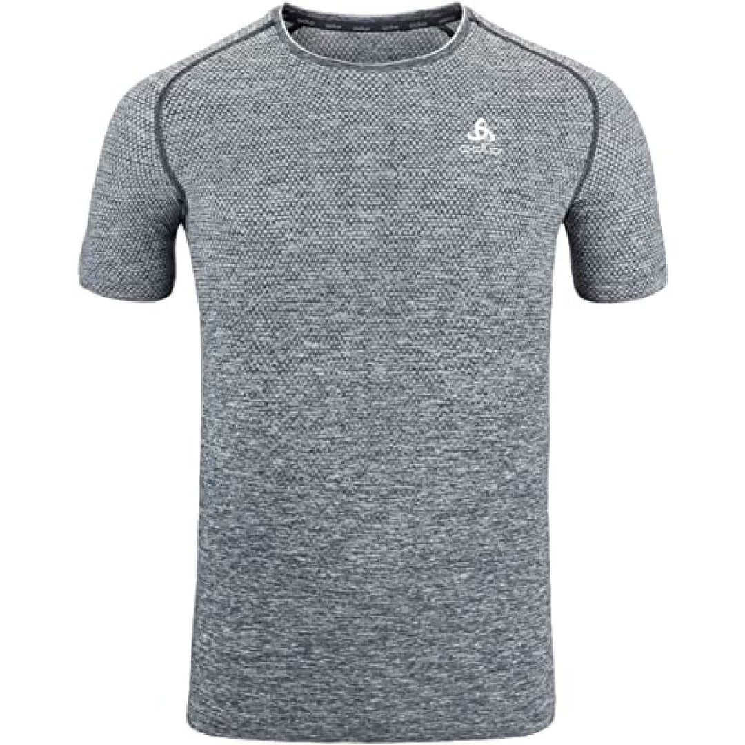 Odlo Herren T-Shirt Crew Neck S/S Essential Seamless T-Shirt, Grey Melange