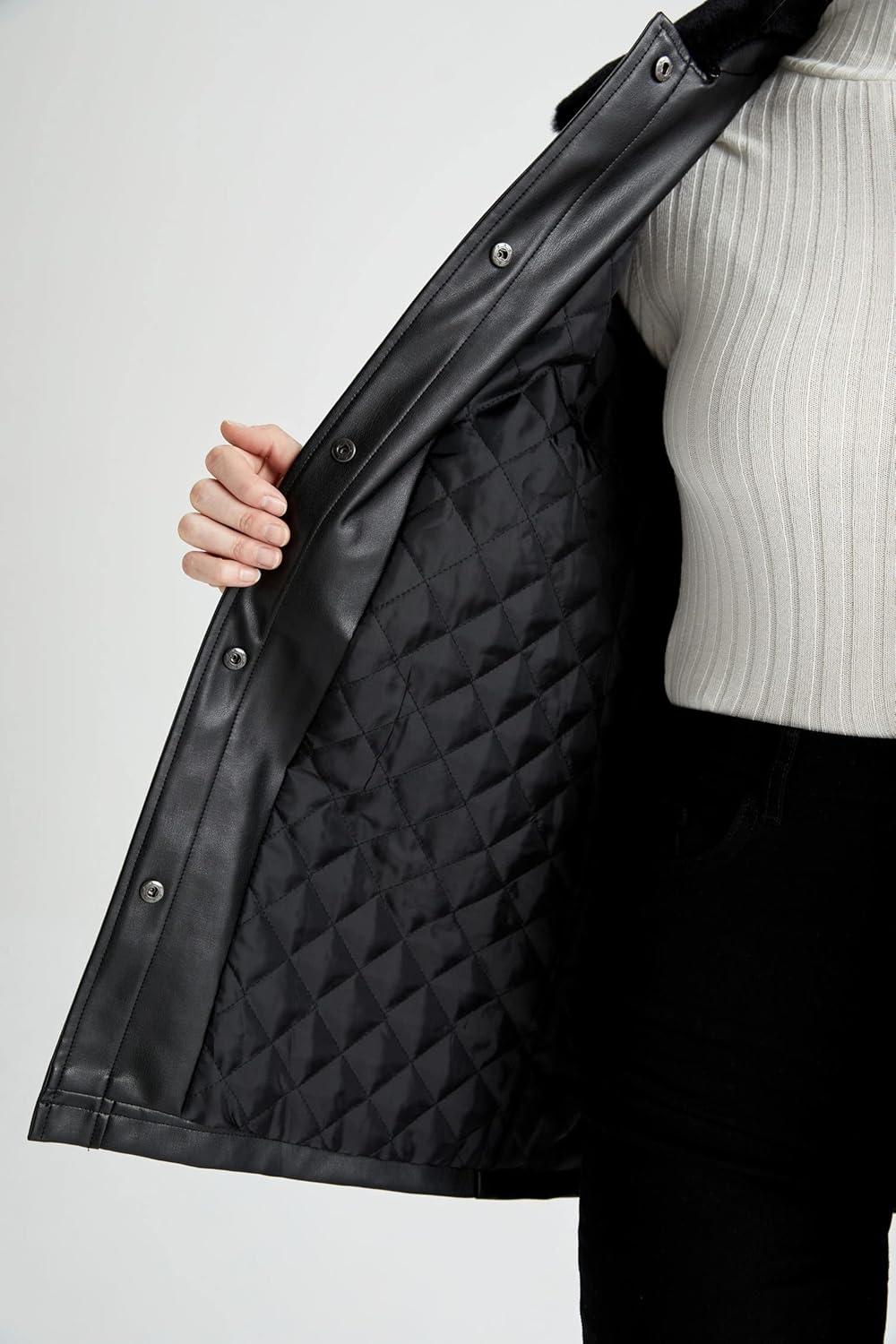 DeFacto Damen Jacket XS Schwarz, XS Schwarz