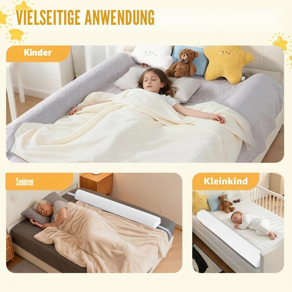 DUJUIKE Bettschutzgitter für Kleinkinder, Bettumrandung für Baby ältere Menschen, Bettgitter aus Sch