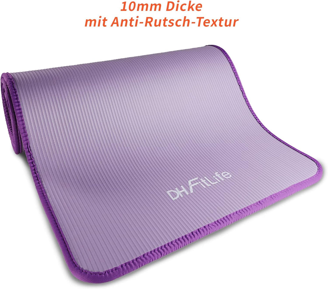 DH FitLife Trainingsmatte Fitnessmatte, Sportmatte 183 * 61 * 1 cm, Gymnastikmatte extra reissfest,