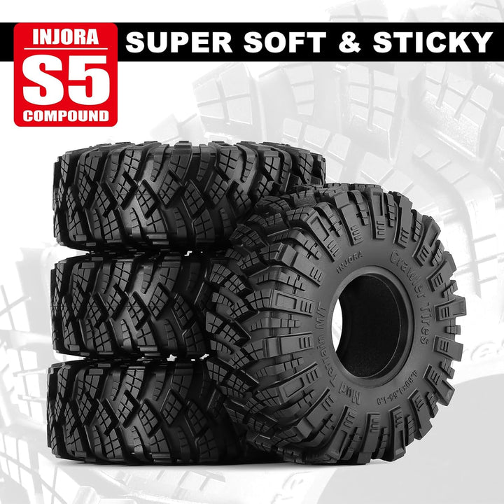 INJORA 1.9 Mud Terrain Reifen Kraken Claw Reifen für Axial SCX10 Pro UTB18 TRX4 Redcat VS4-10 Redcat