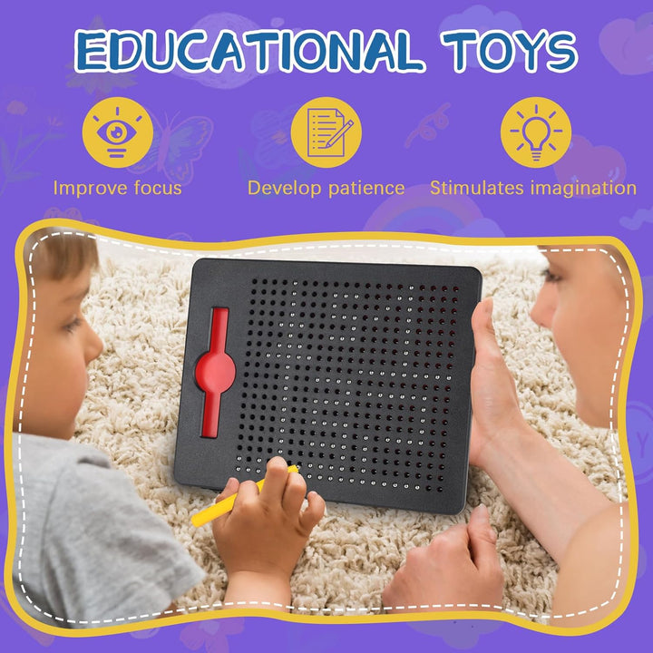 DBREAKS Magnetisches Stahlkugel Zeichenbrett, 3 Stück Magnetische Zeichenbretter, Magnetspiel Kinder