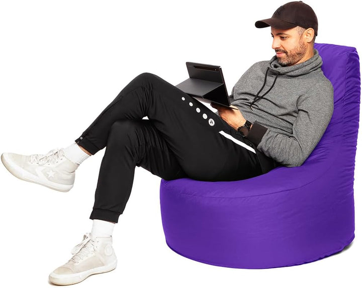 PATCH HOME Gamer Kissen Lounge Kissen Sitzsack Sessel Sitzkissen Bean Bag + Würfel/Hocker mit Reissv