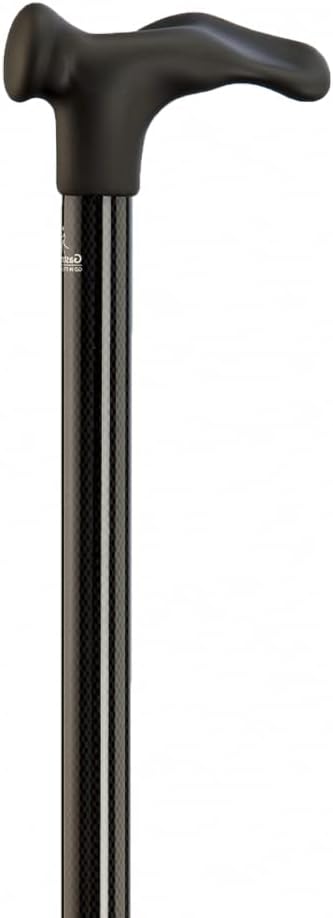 Designer Gehstock Gehhilfe Carbon Comfort-Stock rechts oder Links schwarz linke Hand, linke Hand
