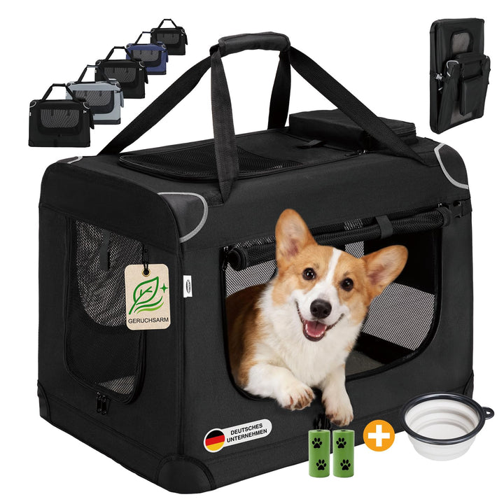 Zedelmaier Hundebox Faltbar Hundetransportbox, M 60x44x42cm, robust Transportbox für Hund &amp; Katze Gr