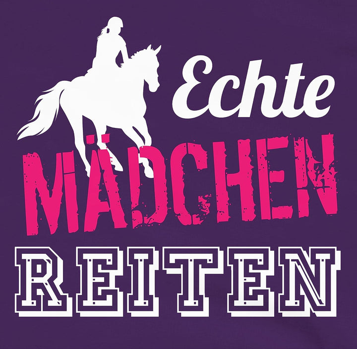 Shirtracer - Kinder Hoodie Jungen - Pferd Pferde - Echte Mädchen reiten 98 2 Lila, 98 2 Lila