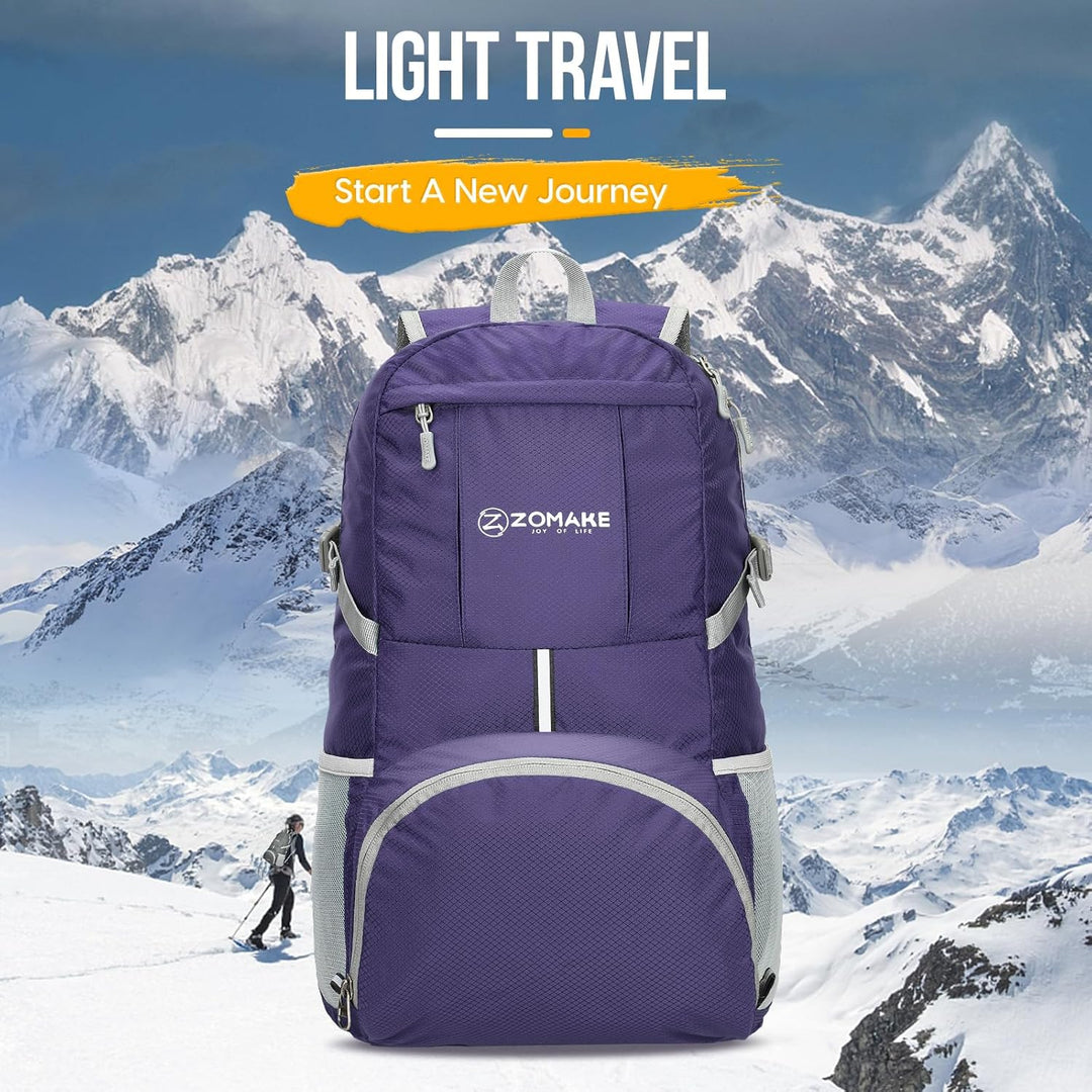 ZOMAKE 35 L Leicht Faltbarer Rucksack Packbare Backpacks, Kleiner Rucksäcke Wanderrucksack Wasserdic
