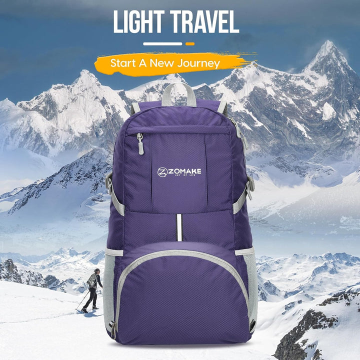 ZOMAKE 35 L Leicht Faltbarer Rucksack Packbare Backpacks, Kleiner Rucksäcke Wanderrucksack Wasserdic