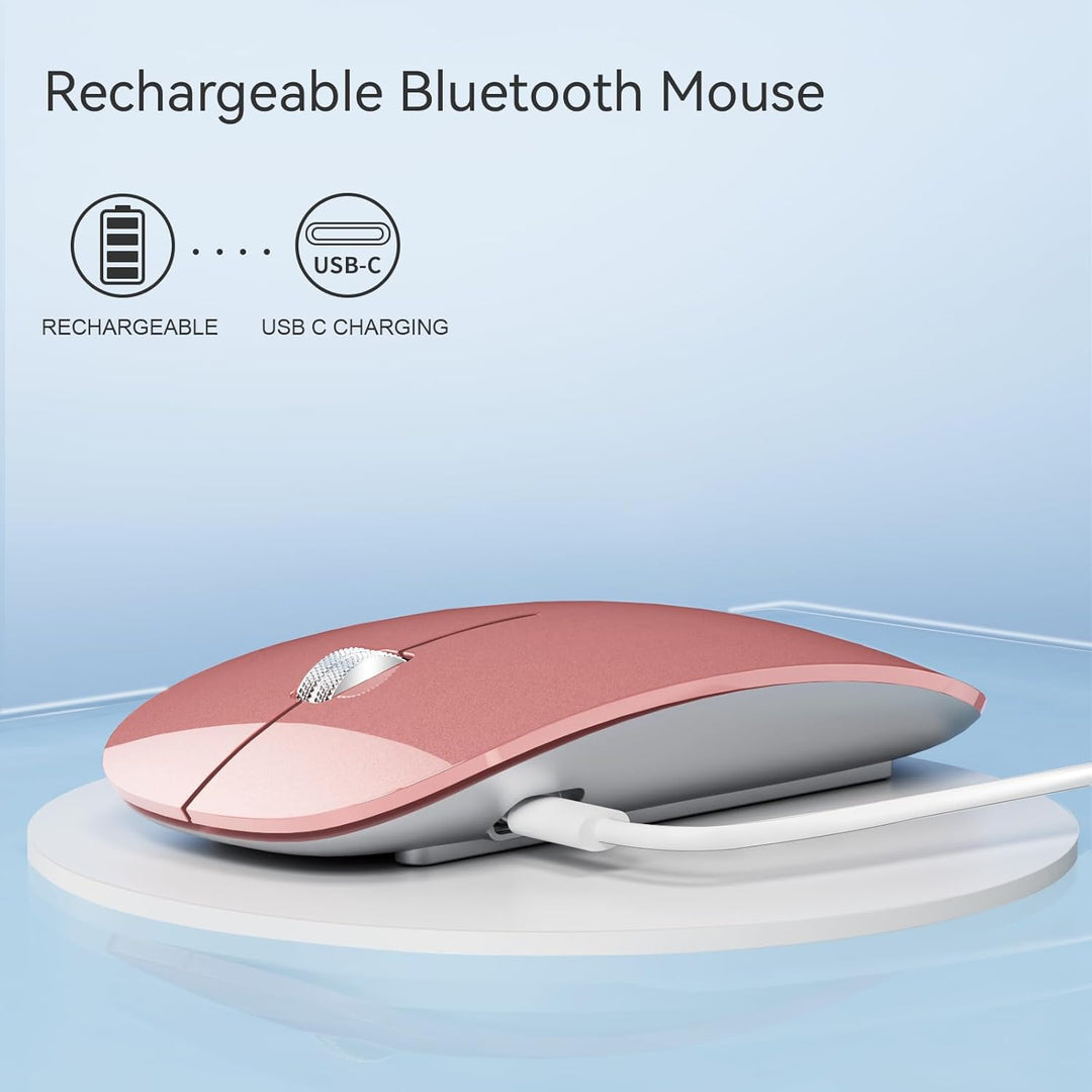 Uiosmuph Bluetooth Maus, Kabellose Maus mit USB-Nano-Empfänger, Tri-Mode (Dual Bluetooth 5.1 + 2.4GH