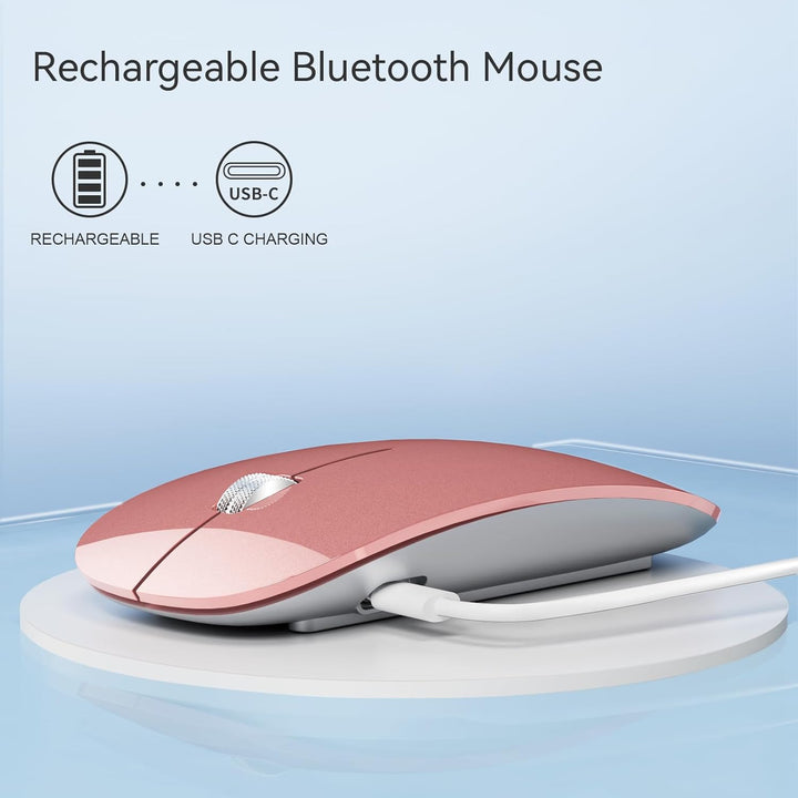 Uiosmuph Bluetooth Maus, Kabellose Maus mit USB-Nano-Empfänger, Tri-Mode (Dual Bluetooth 5.1 + 2.4GH