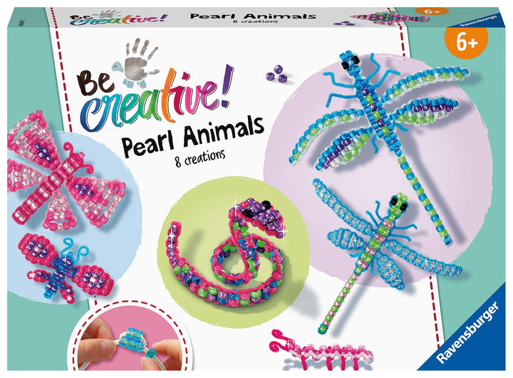 Ravensburger BeCreative Pearl Animals - Bastelset für Kinder ab 6 Jahre, Perlentiere basteln für Mäd