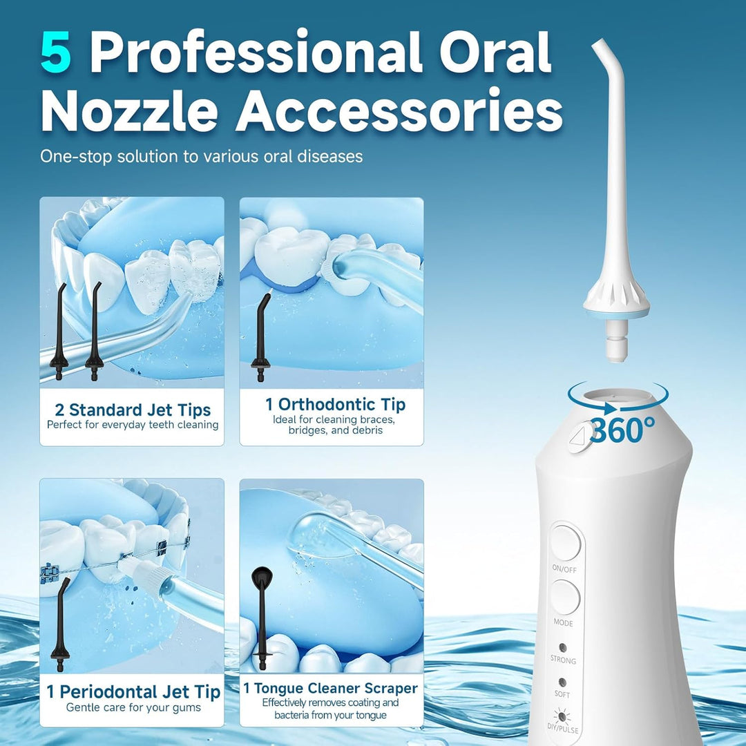 Munddusche Kabellos 4 Modi 12 Stufen Water Flosser 0.6MM Wasserstrahl Oral Elektrische Zahnseide Zah