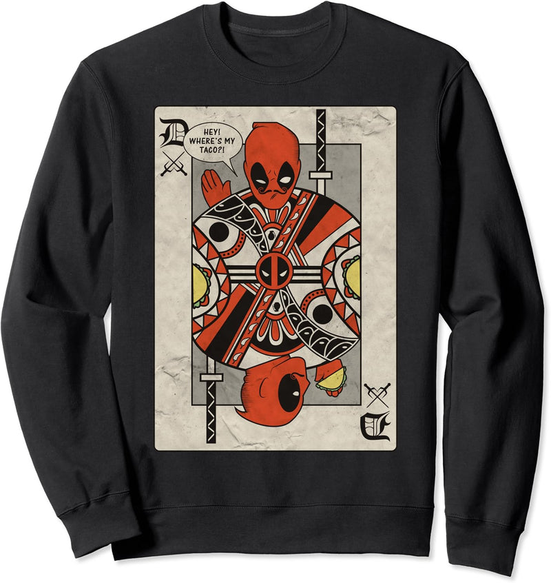 Marvel Deadpool Playing Card Taco Fight Sweatshirt
