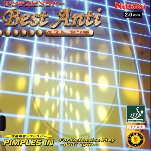 Nittaku Belag Best Anti, 1,3 mm Schwarz, Schwarz