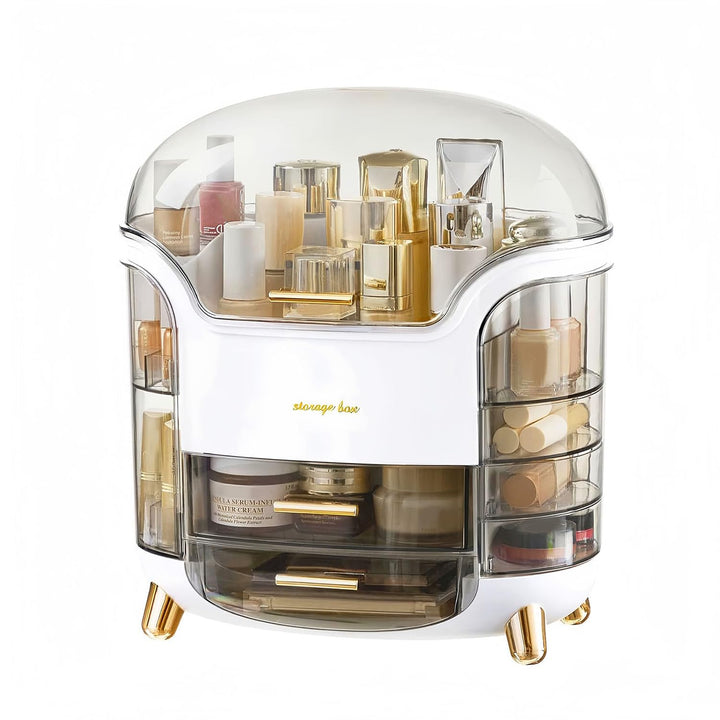 Schminktisch Organizer, Kosmetik Organizer mit Deckel & Schubladen, Grosse Make-up & Skincare Aufbew