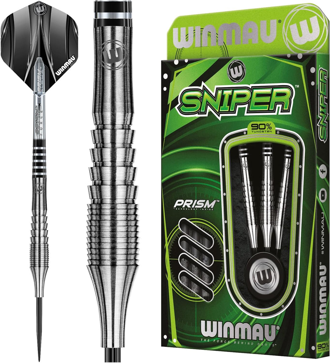 WINMAU Sniper 23 Gramm Professionelles Wolfram-Dart-Set mit Flights und Schäften (Shafts)