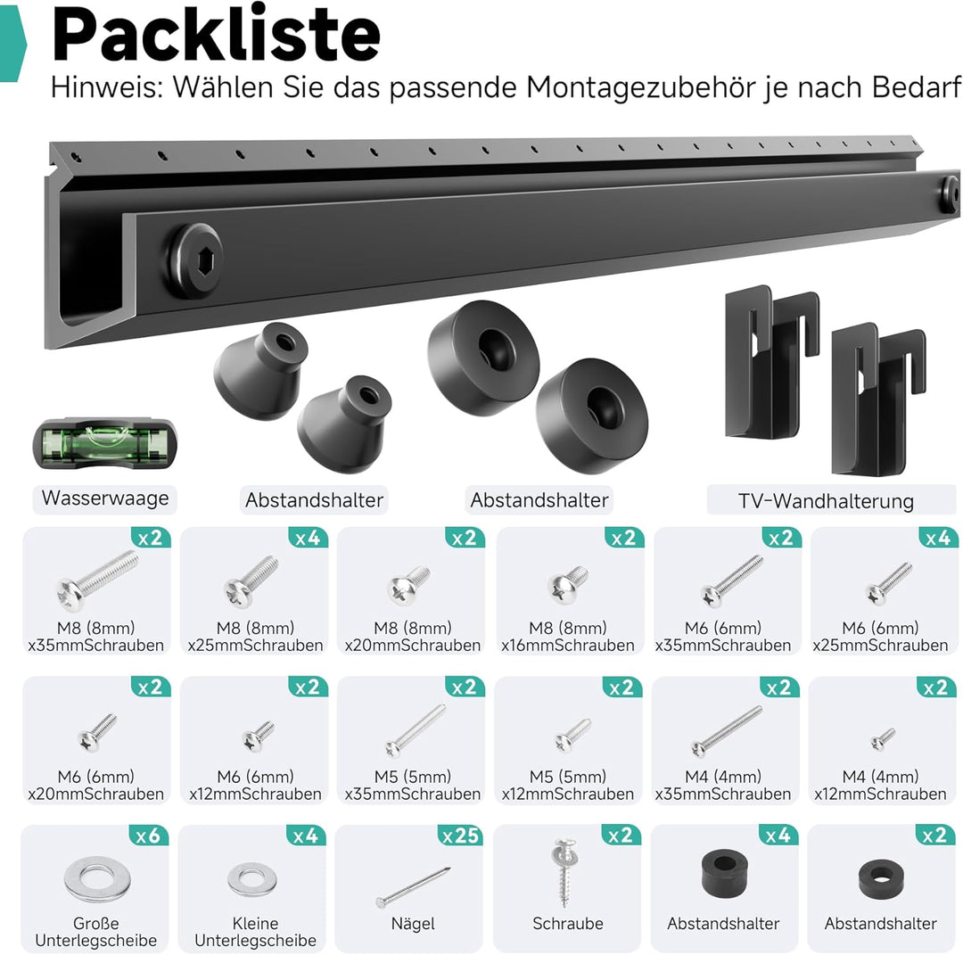 Auoace fernseh Halterung Wand für 22-55 Zoll, bis zu 45kg, bis zu 5° neigbar, kein Bohren, Keine Ank