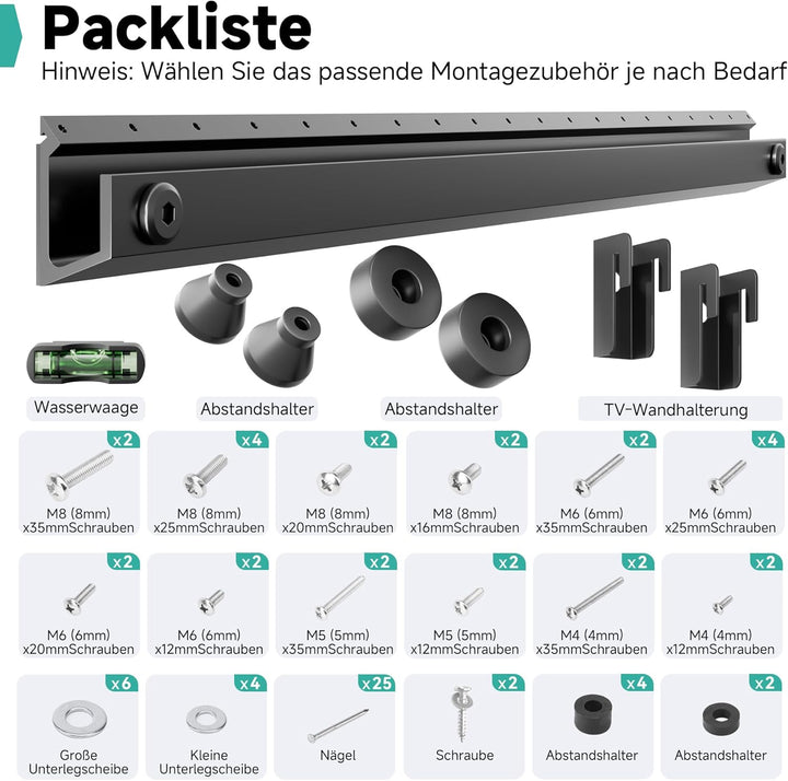 Auoace fernseh Halterung Wand für 22-55 Zoll, bis zu 45kg, bis zu 5° neigbar, kein Bohren, Keine Ank