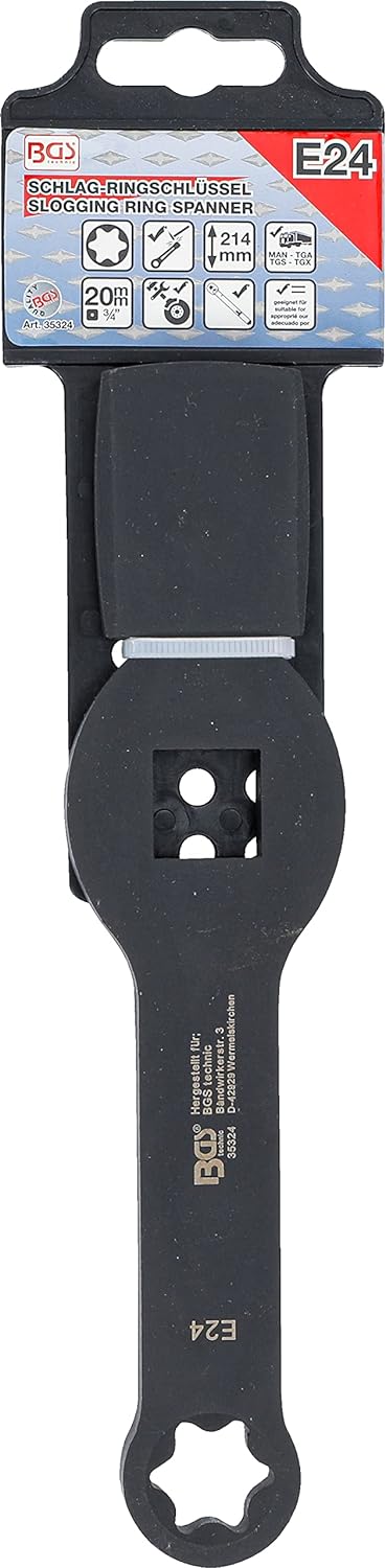 BGS 35324 | Schlag-Ringschlüssel | E-Profil (für Torx) | mit 2 Schlagflächen | SW E24 Schlüsselweite