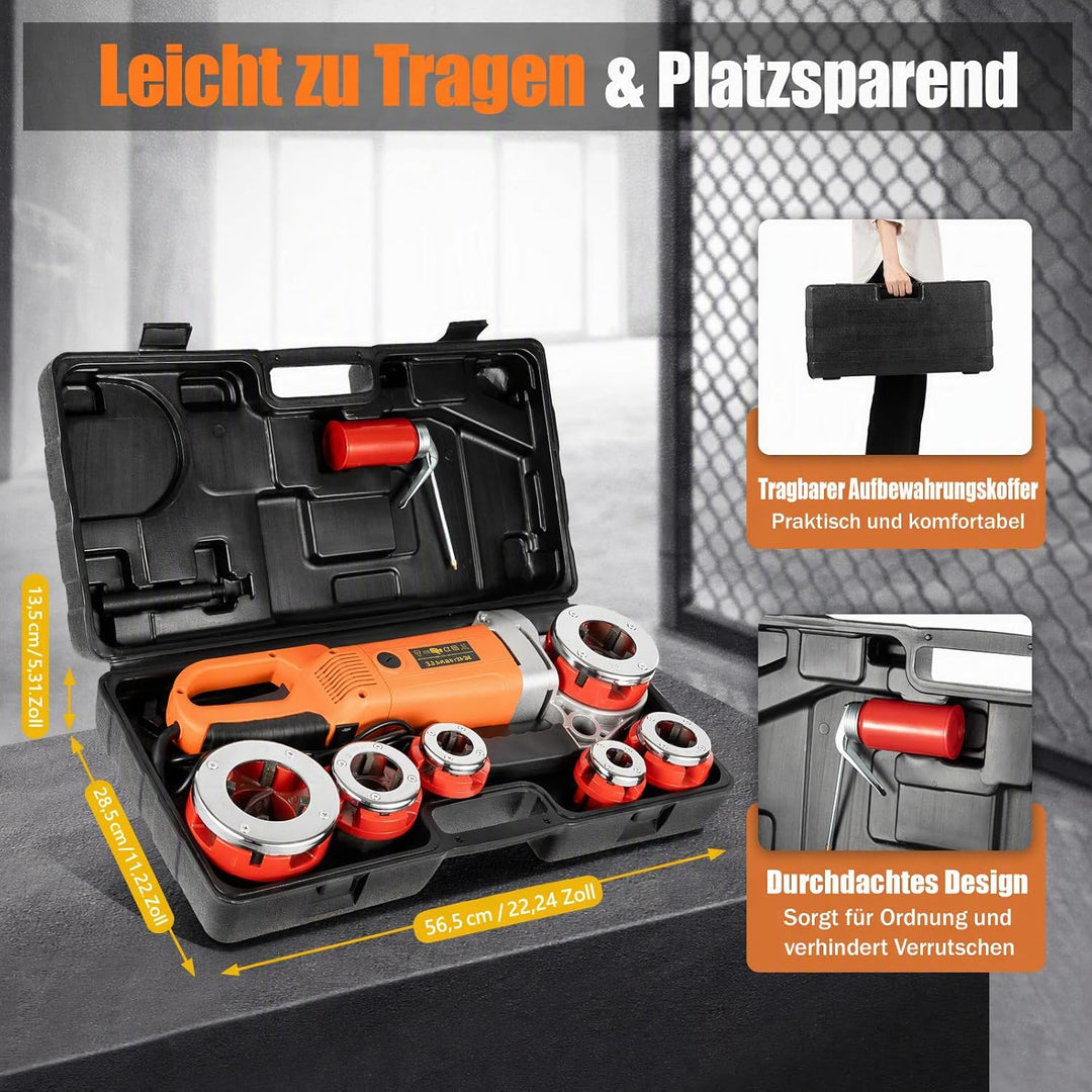 Begoniape 220V 2300W Elektrischer Rohreinfädler, Gewindeschneider Gewindeschneidkluppe, Schneidklupp