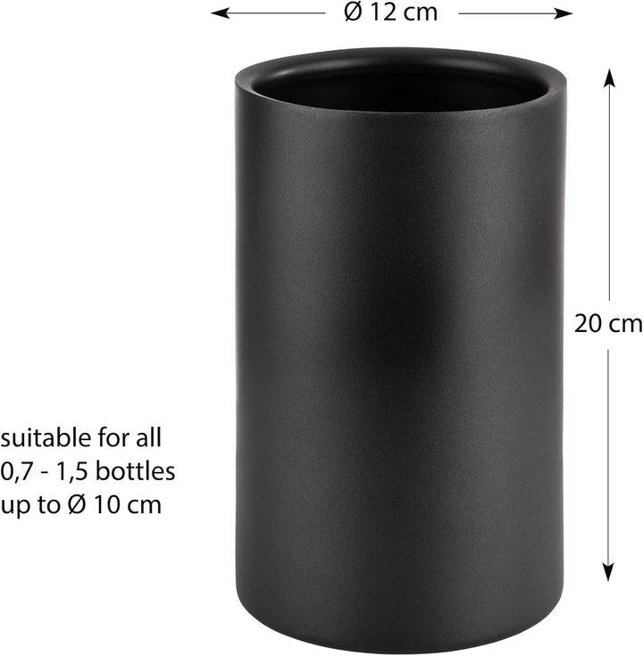 APS 36127 Doppelwandiger Flaschenkühler/Weinkühler für Flaschen mit max. Ø 10cm, schwarz/aussen Ø 12